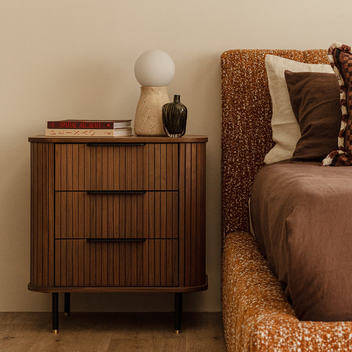 Rio 3 Drawers Bedside Table
