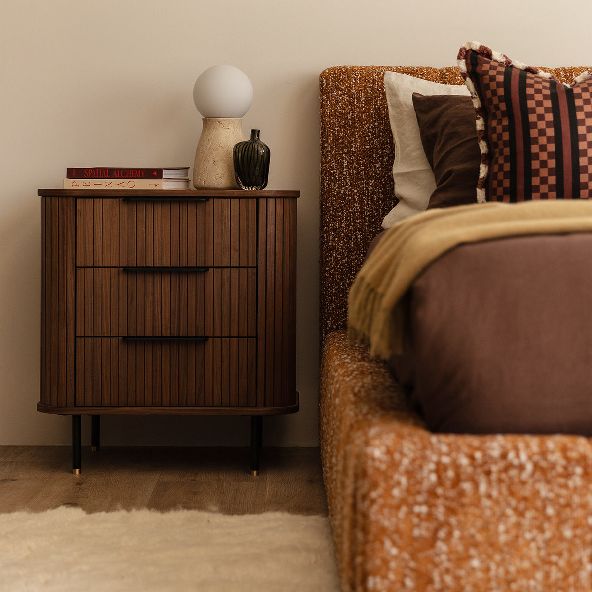 Rio 3 Drawers Bedside Table