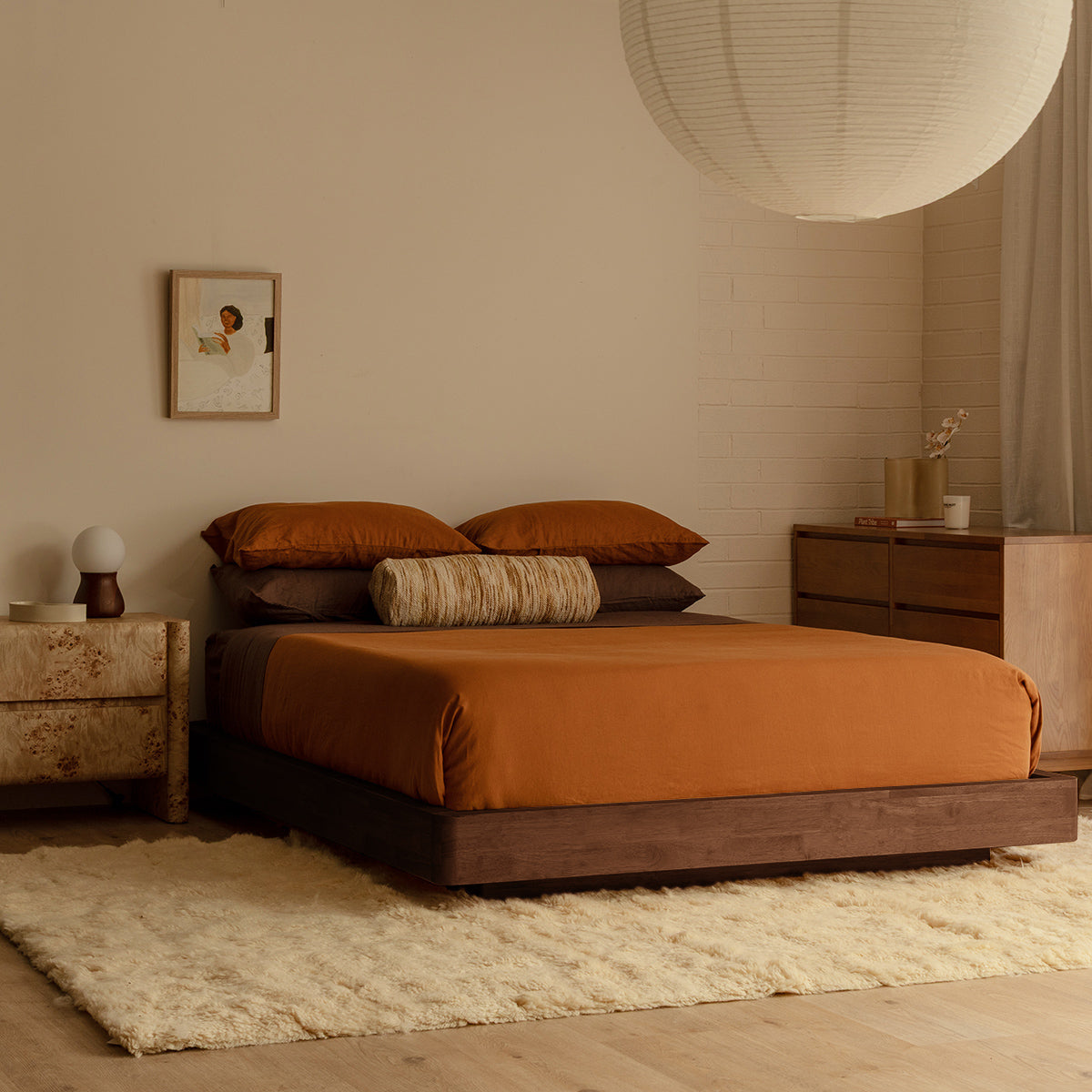 Kami Timber Platform Queen Bed Frame