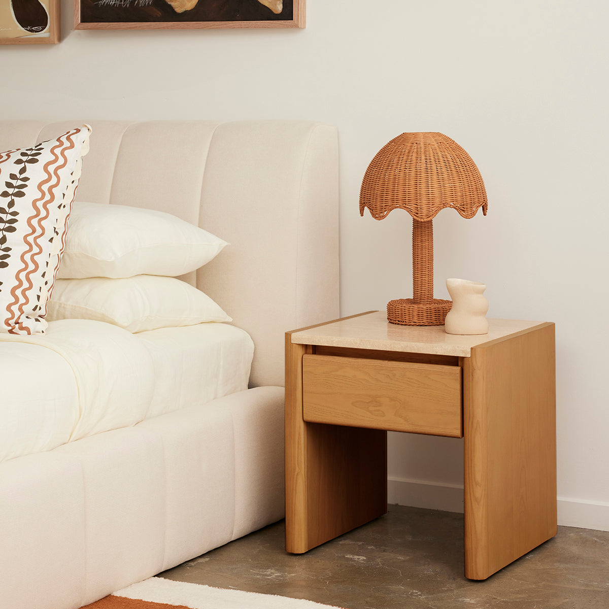 Trivoli Travertine Bedside Table